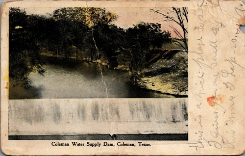 Coleman TX Coleman Water Supply Dam 1907