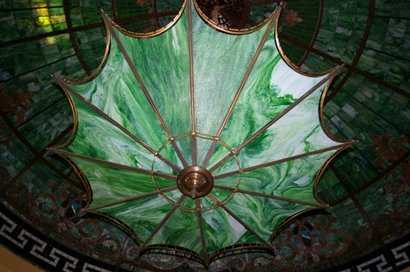 TX - Colorado County Courthouse stained glass dome hanging fixture
