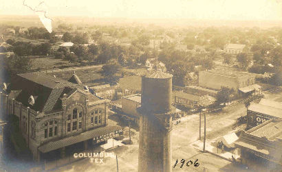 Columbus Texas bird's eye view 1906 vintage photo