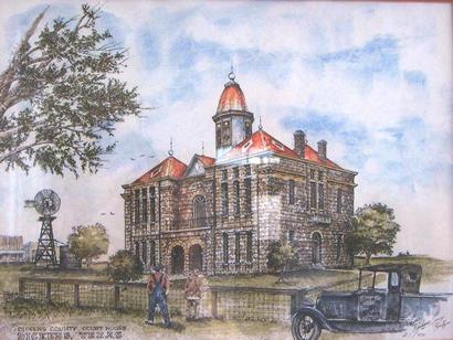 Early view of Dickens County Courthouse, Dickens Texas, before remodeling