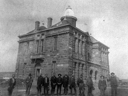 Dickens County Courthouse in original condition, Dickens Texas old photo 