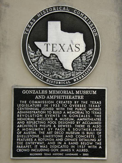 Gonzales Memorial Museum Historic Marker TX
