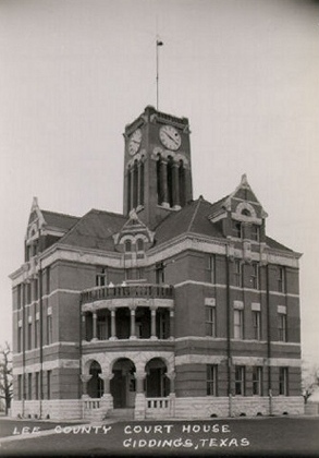 Lee County Courthouse, Giddings, Texas old postcard