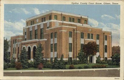 Upshur County courthouse, Gilmer TX 1930s vintage postcard