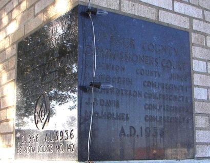 Upshur County Courthouse cornerstone, Gilmer TX
