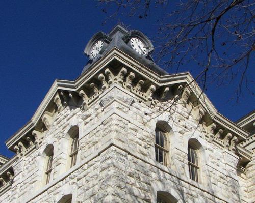 Hood County Courthouse details, Granbury, Texas