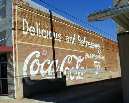 Coca Cola ghost sign, Grand Saline Texas