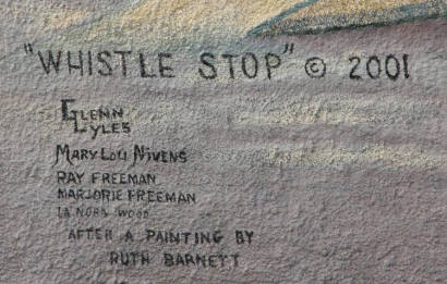 Hale Center Tx Mural - Santa Fe Depot - "Whistle Stop" signatures