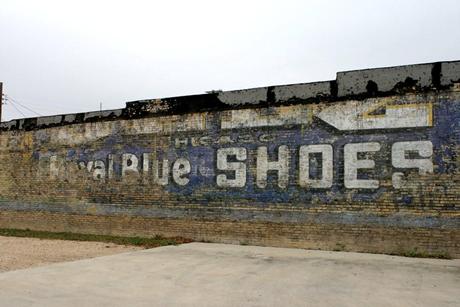 Hillsboro Texas Royal Blue Shoes ghost sign