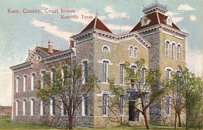 1886 Kerr County courthouse, Kerrville, Texas 1908 old postcard