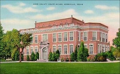 Kerr County Courthouse, Kerrville, Texas old postcard