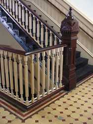 Caldwell County Courthouse staircase and tile work
