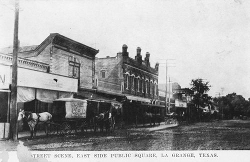 La Grange TX - Washington Street - east side of square; early 1900s