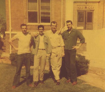 Dan Melillo, DanPinto, Gosney and Ellyson in front of the Dawson County Courthouse in Lamesa Texas 