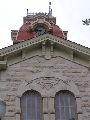 Lampasas Texas - Lampasas County Courthouse clock tower, Dodson Architech