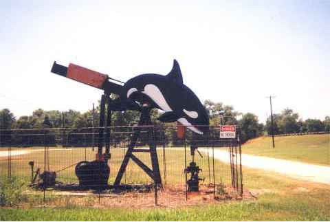 Luling TX - pumpjack with whale
