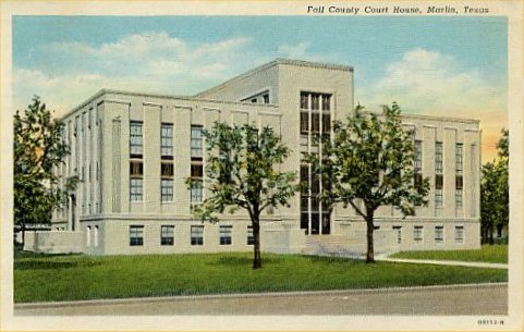 Fall County Courthouse, Marlin, Texas 1940s post card