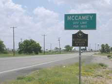 McCamey Texas road sign