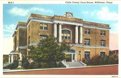 1874 Collin County Courthouse, McKinney Texas postcard