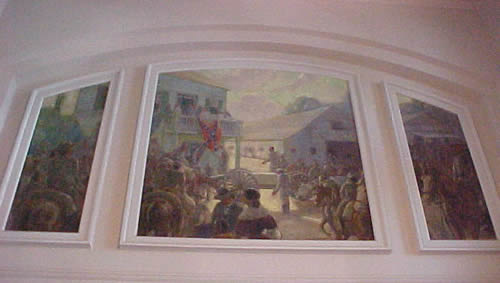 McKinney, Texas post office mural – Confederate Company Leaving McKinney, 1934 by Frank Klepper