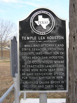 Mobeetie TX - Temple Lea Houston  historical marker