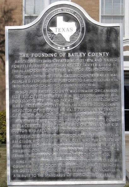 TX -  Founding   of Bailey County historical marker
