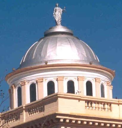 Anderson County Courthouse glass statue and dome, Palestine, Texas