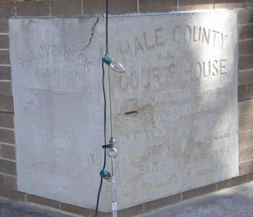 1910 Hale County courthouse cornerstone, Plainview Texas