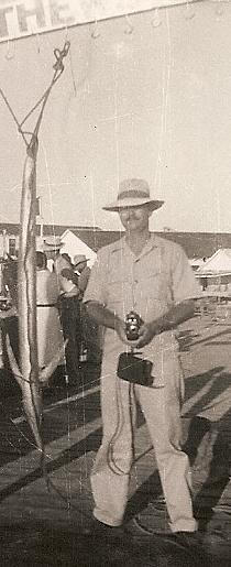 Port Aransas TX 1950s,  Mr. Reveley Fishing.