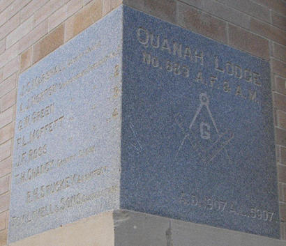 Quanah Tx Hardeman County Courthouse cornerstone