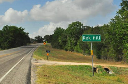Rek Hill TX highway sign
