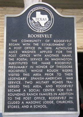 Roosevelt Texas Historical Marker