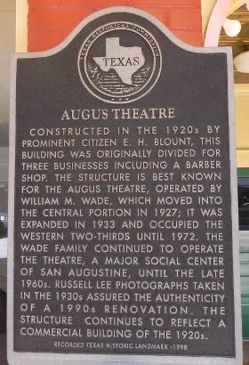 San Augustine Tx - Augus Theatre Historical Marker