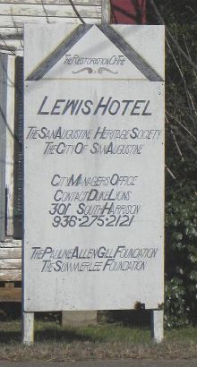 San Augustine Tx - Lewis Hotel