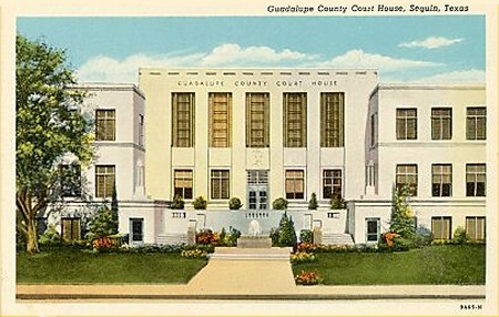  Seguin Texas  - Guadalupe County Courthouse old post card