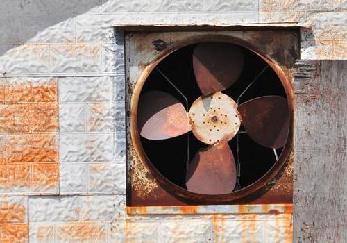 Shelby TX - Pressed  tin building fan