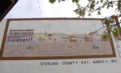 Sterling City Tx Painted Wall Mural showing main street