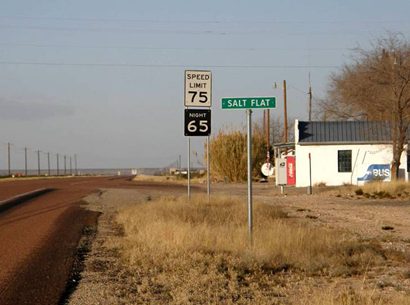 Salt Flat TX Speed Limit Sign