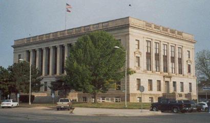 1928 Wilbarger County Courthouse in the morning, Vernon , Texas,