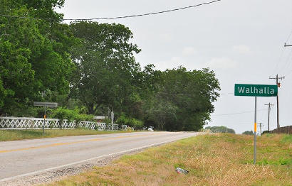 Walhalla TX Road Sign