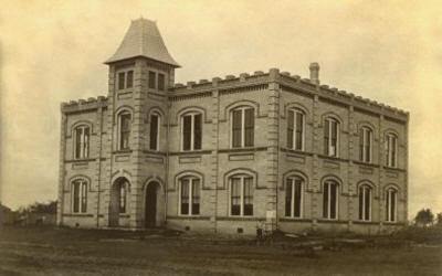 Weimar, Texas public school, early 1900s old photo