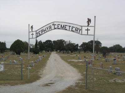 Zephyr Cemetery gate Texas