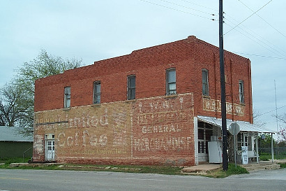 Zephyr, Texas store with ghost sign