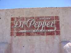 Faux ghost sign for Dr. Pepper