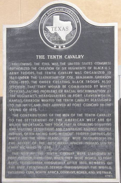 San Angelo Tx - Fort Concho10th Cavalry Historical Marker