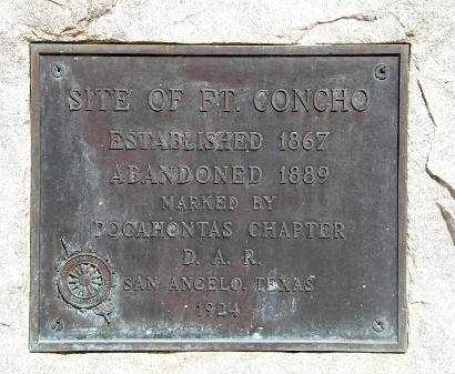 San Angelo Tx - Site of Fort Concho plaque