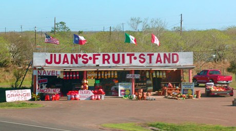 US Highway 77, Texas fruit stand