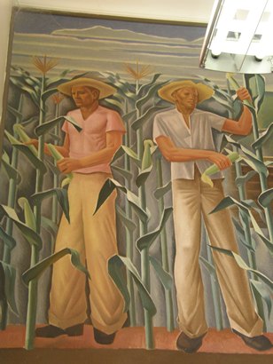 Carn harvest - Texas Farm, Elgin Texas Post Office Mural detail