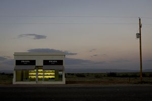Prada Marfa at twilight, West Texas
