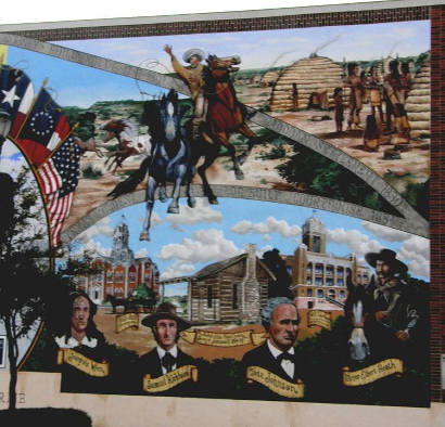 Cleburne Tx - People 7 Courthouses Mural